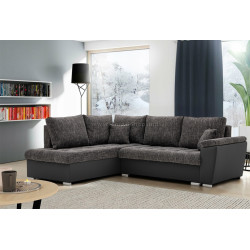 Диван угловой Magnifico Meble Vegas 245/190 Lawa 17/Real 11 Left (Dark Grey/Black)