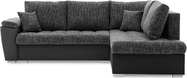 Canapea de colt Magnifico Meble Vegas 245/190 Lawa 17/Real 11 Right (Dark Grey/Black)