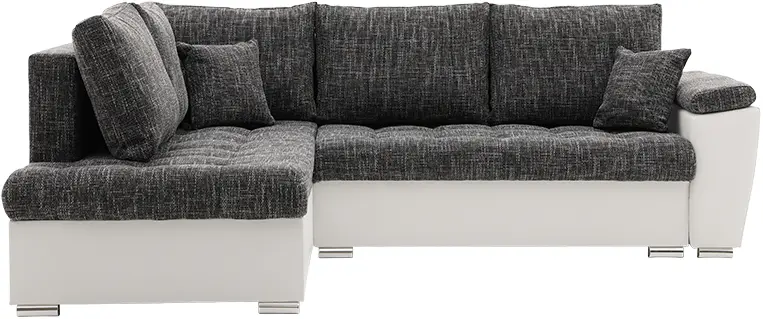 Canapea de colt Magnifico Meble Vegas 245/190 Lawa 17/Real 17 Left (Dark Grey/White)
