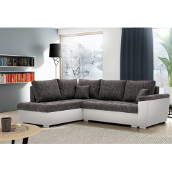 Canapea de colt Magnifico Meble Vegas 245/190 Lawa 17/Real 17 Left (Dark Grey/White)