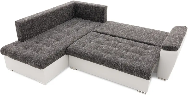Canapea de colt Magnifico Meble Vegas 245/190 Lawa 17/Real 17 Left (Dark Grey/White)