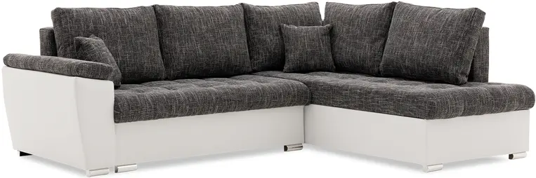 Canapea de colt Magnifico Meble Vegas 245/190 Lawa 17/Real 17 Right (Dark Grey/White)