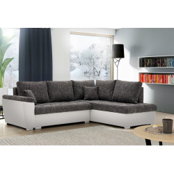 Canapea de colt Magnifico Meble Vegas 245/190 Lawa 17/Real 17 Right (Dark Grey/White)