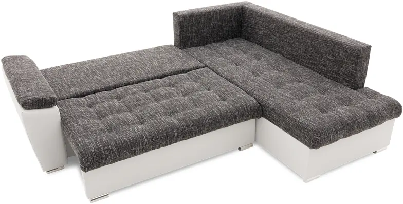 Canapea de colt Magnifico Meble Vegas 245/190 Lawa 17/Real 17 Right (Dark Grey/White)