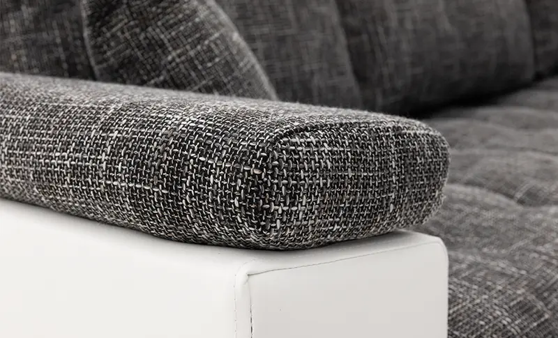 Canapea de colt Magnifico Meble Vegas 245/190 Lawa 17/Real 17 Right (Dark Grey/White)