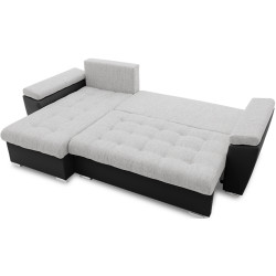 Canapea de colt Magnifico Meble Vegas 250/160 Lawa 09/Real 11 Left (Light Grey/Black) Thumb