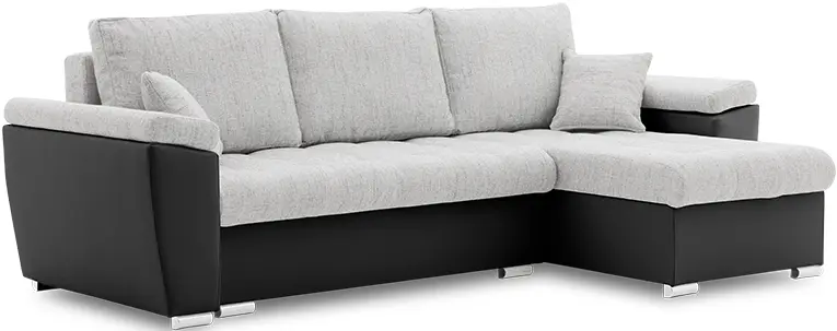 Canapea de colt Magnifico Meble Vegas 250/160 Lawa 09/Real 11 Right (Light Grey/Black)