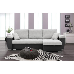 Canapea de colt Magnifico Meble Vegas 250/160 Lawa 09/Real 11 Right (Light Grey/Black)