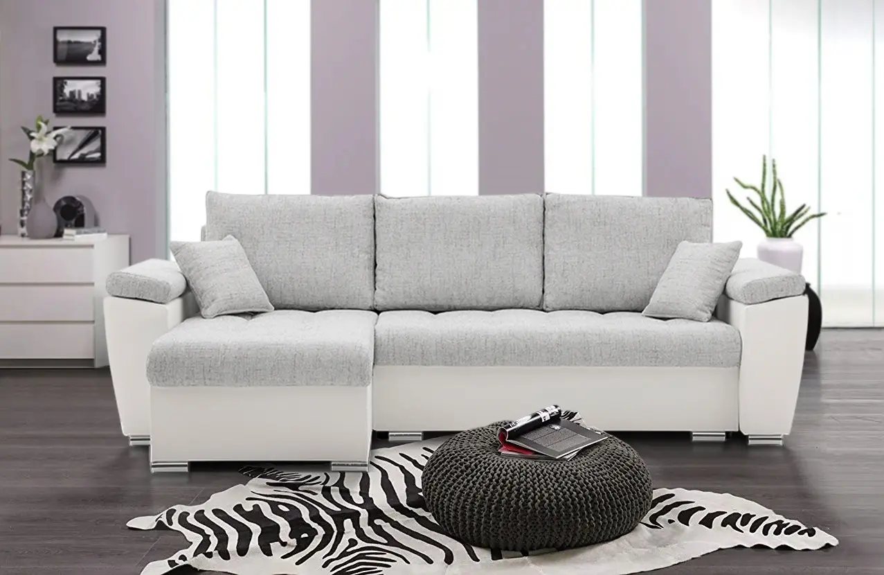 Canapea de colt Magnifico Meble Vegas 250/160 Lawa 09/Real 17 Left (Light Grey/White)