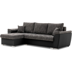 Диван угловой Magnifico Meble Vegas 250/160 Lawa 17/Real 11 Left (Dark Grey/Black) Thumb