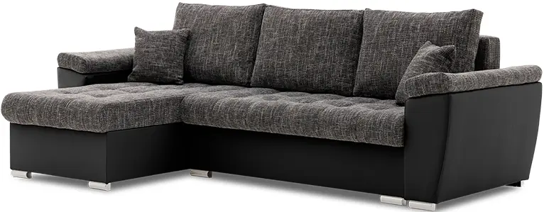 Диван угловой Magnifico Meble Vegas 250/160 Lawa 17/Real 11 Left (Dark Grey/Black)