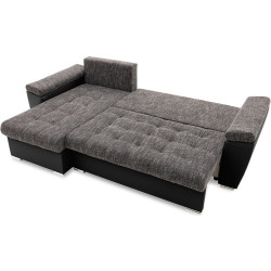 Диван угловой Magnifico Meble Vegas 250/160 Lawa 17/Real 11 Left (Dark Grey/Black) Thumb