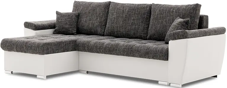 Canapea de colt Magnifico Meble Vegas 250/160 Lawa 17/Real 17 Right (Dark Grey/White)