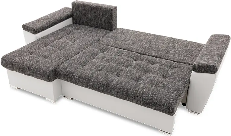 Canapea de colt Magnifico Meble Vegas 250/160 Lawa 17/Real 17 Right (Dark Grey/White)