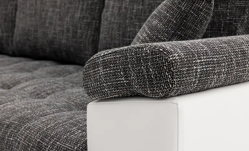 Canapea de colt Magnifico Meble Vegas 250/160 Lawa 17/Real 17 Right (Dark Grey/White)