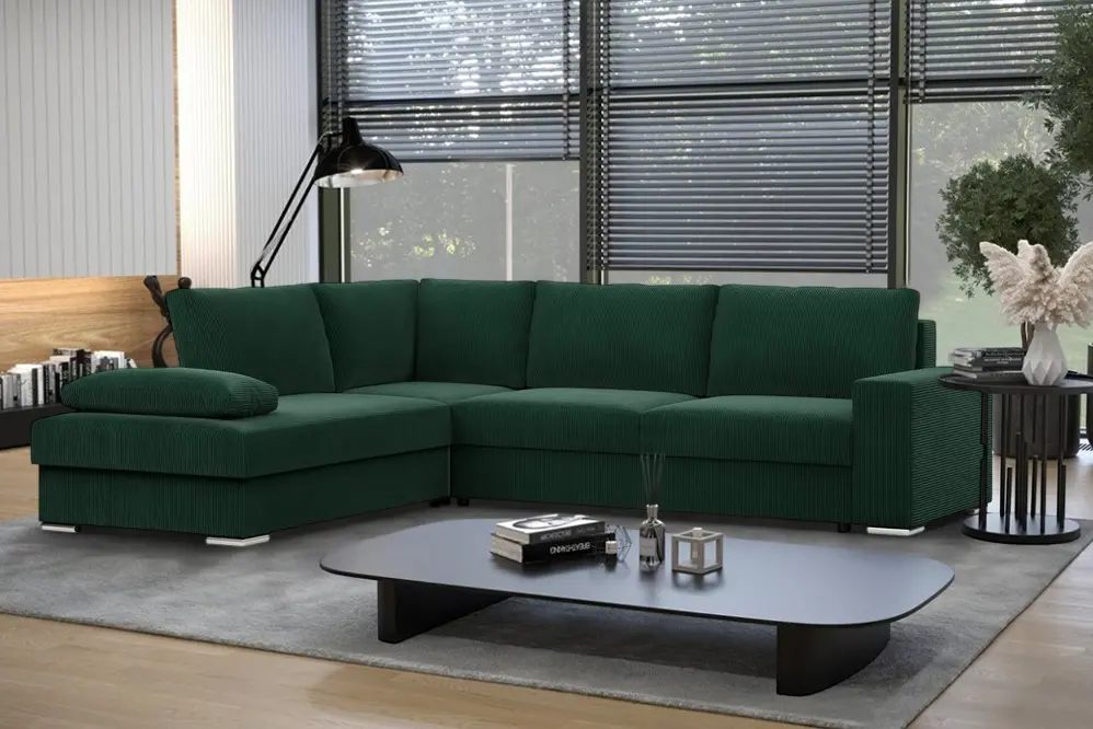 Canapea de colt Magnifico Meble Velano LL Poso 014 Left (Bottle Green)