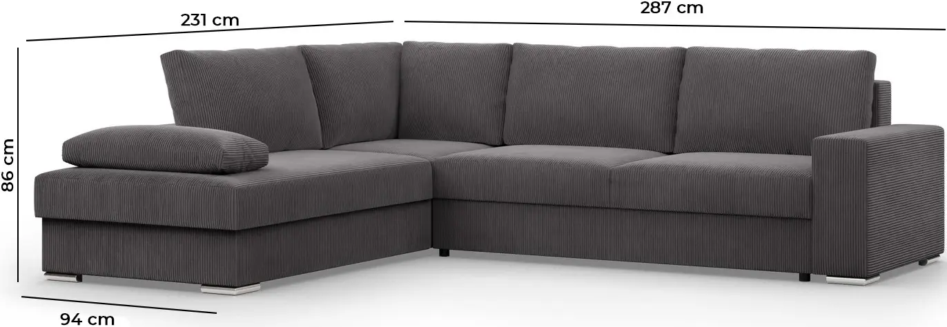 Диван угловой Magnifico Meble Velano LL Poso 055 Right (Light Grey)