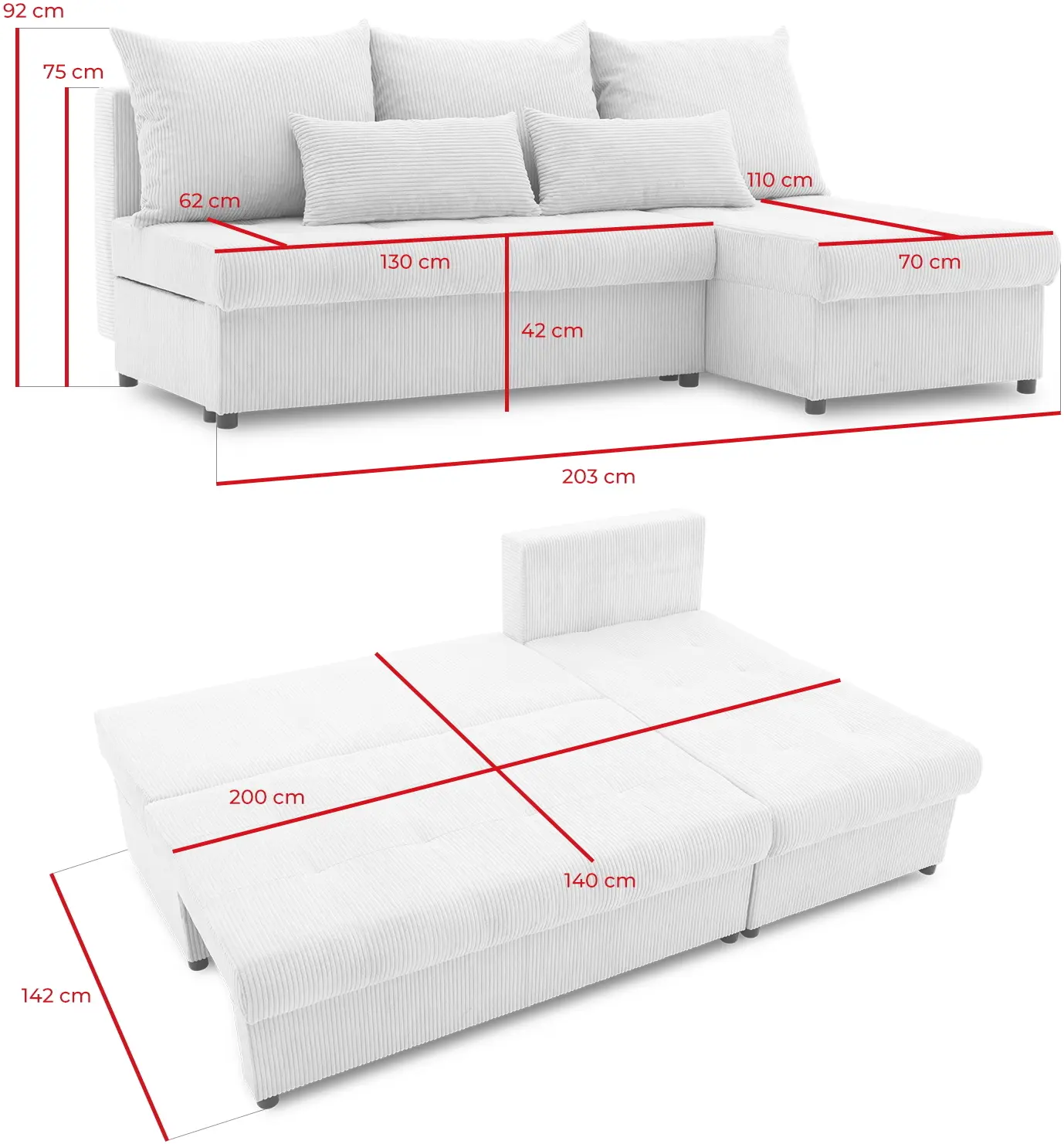 Canapea de colt Magnifico Meble Venezia Poso 022 (Dark Grey)