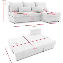 Canapea de colt Magnifico Meble Venezia Poso 100 (Beige) Thumb