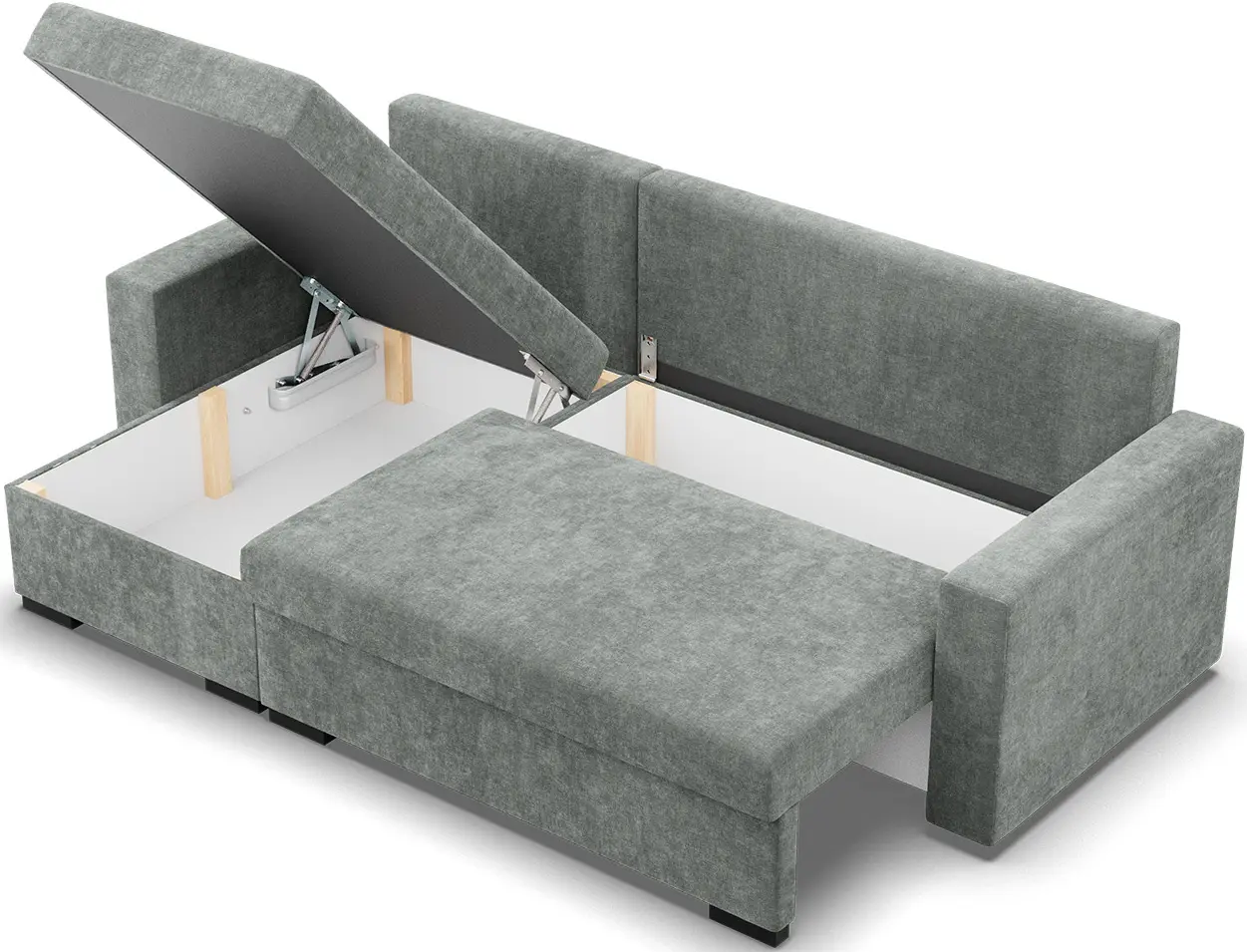 Canapea de colt Magnifico Meble Zuno Wind 89 Left (Dark Grey)