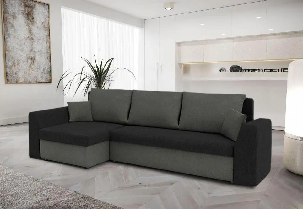 Canapea de colt Magnifico Paul Foam Mikro 15/Mikro 27 (Black/Grey)