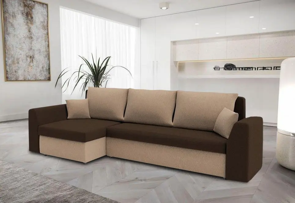 Canapea de colt Magnifico Paul Foam Mikro 20/Mikro 05 (Brown/Cappuccino)