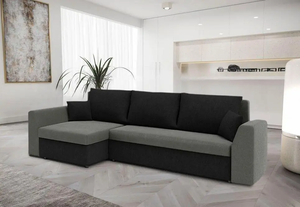 Canapea de colt Magnifico Paul Foam Mikro 27/Mikro 15 (Grey/Black)