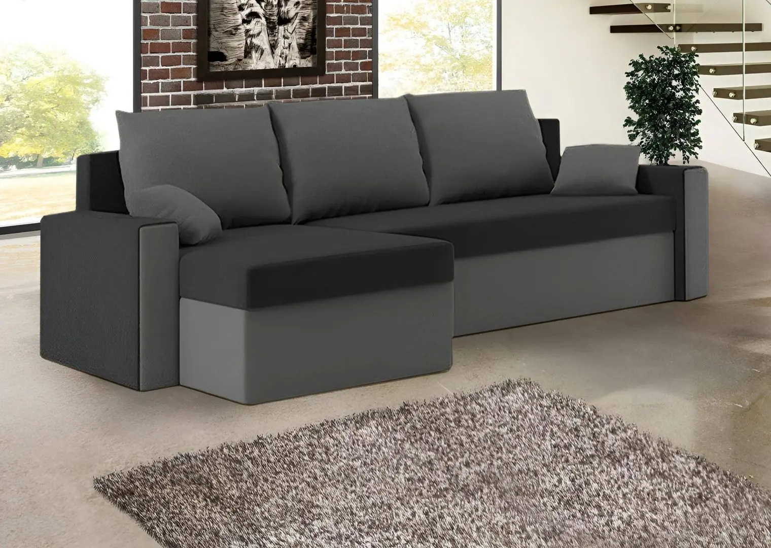 Canapea de colt Magnifico Zeus Foam Mikro 15/Mikro 27 (Black/Grey)