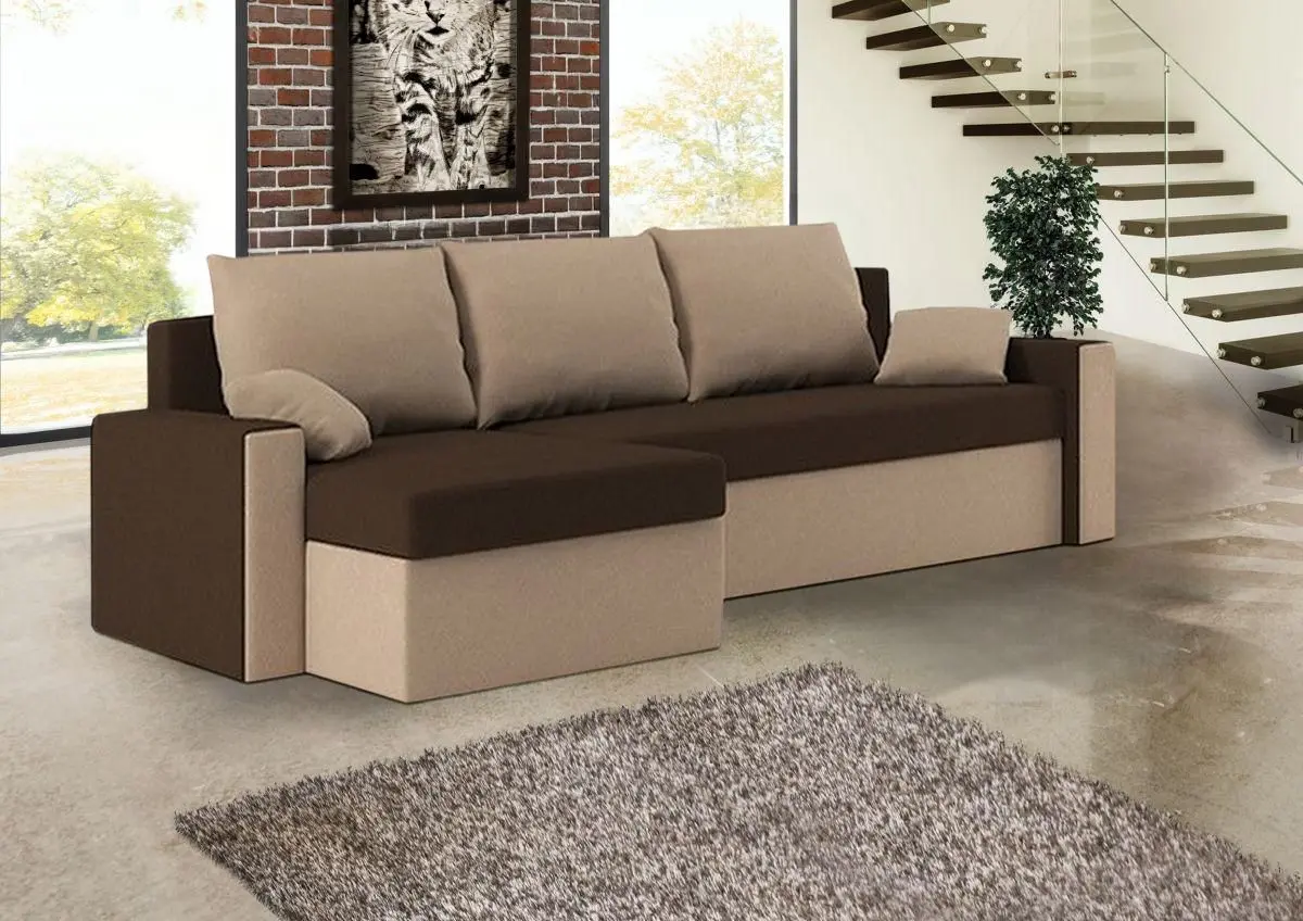 Canapea de colt Magnifico Zeus Foam Mikro 20/Mikro 05 (Brown/Cappuccino)
