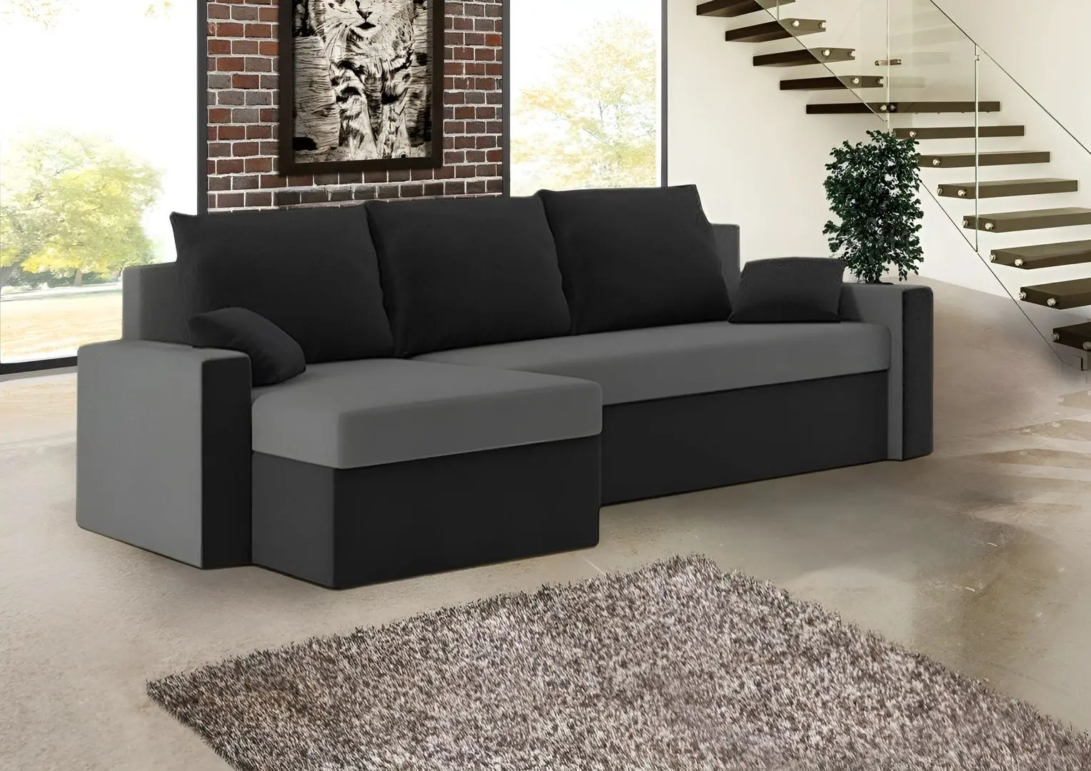 Canapea de colt Magnifico Zeus Foam Mikro 27/Mikro 15 (Grey/Black)