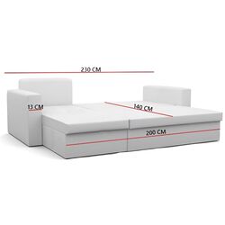 Canapea de colt Magnifico Zeus Foam Mikro 27/Mikro 31 (Grey/White) Thumb