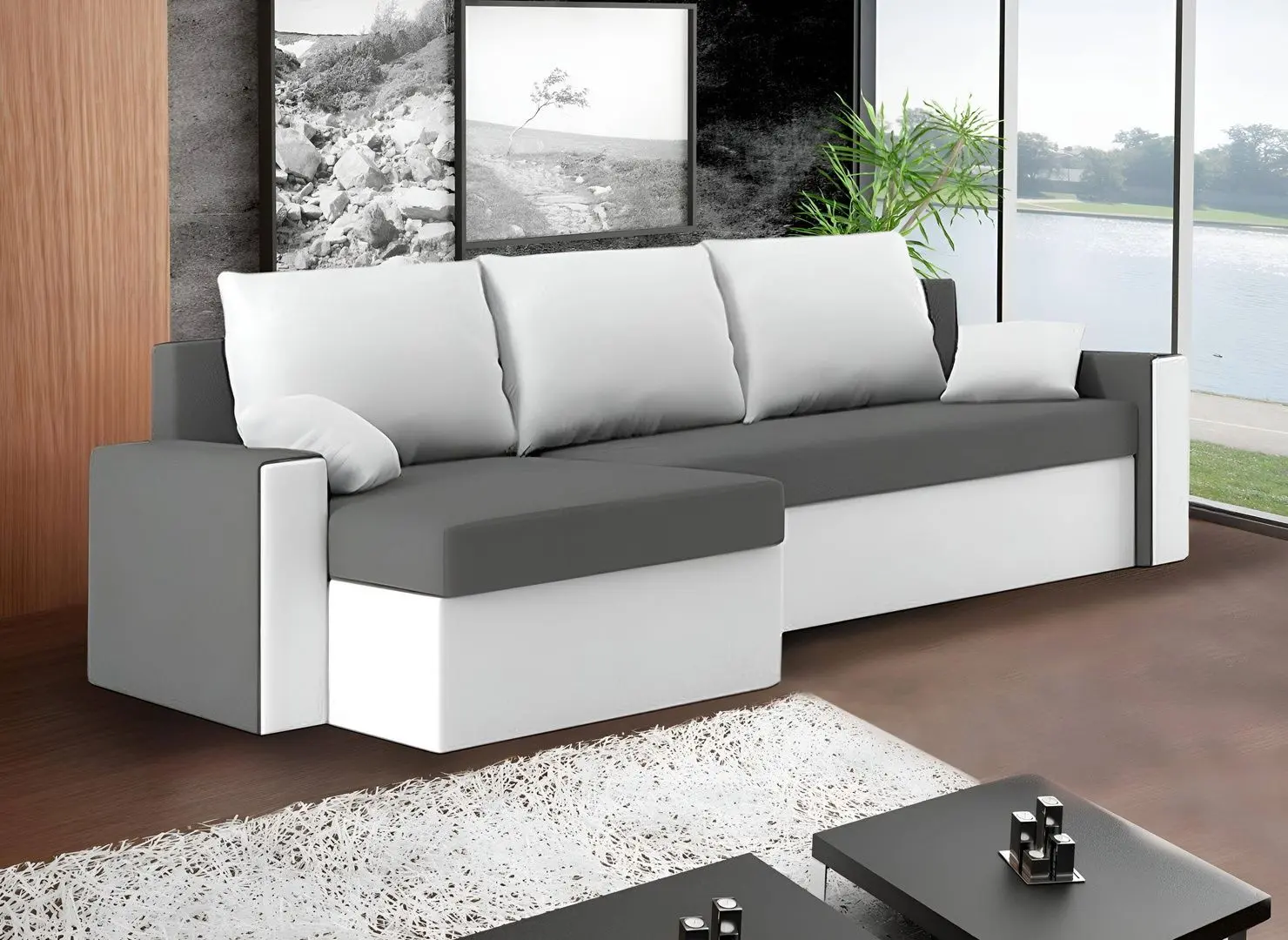 Canapea de colt Magnifico Zeus Foam Mikro 27/Mikro 31 (Grey/White)