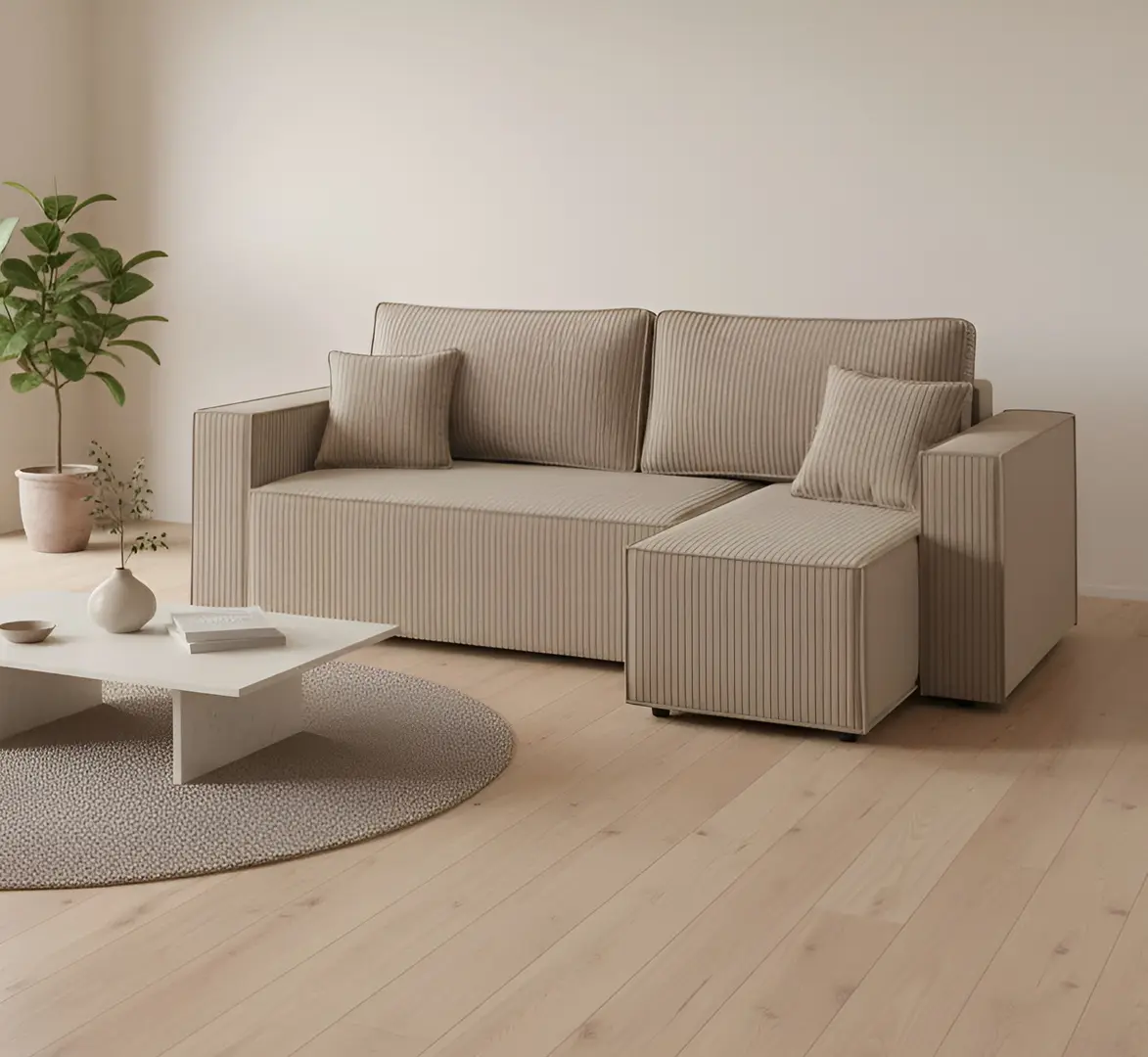Canapea de colt MatroLuxe Sky Lotus 05 (Light Beige)