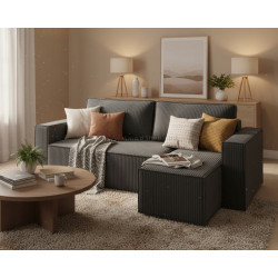 Canapea de colt MatroLuxe Sky Lotus 98 (Dark Grey)