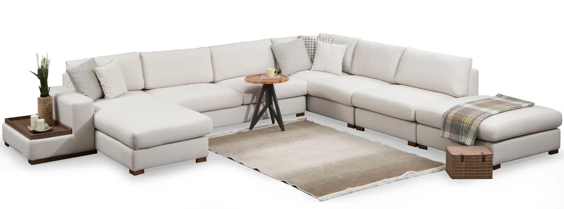 Диван П-образный Mirage Meble Loop 11 Shelf-Left (White) - 2
