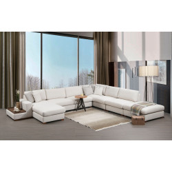Canapea in forma de U Mirage Meble Loop 11 Shelf-Left (White)