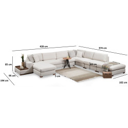 Диван П-образный Mirage Meble Loop 11 Shelf-Left (White) Thumb