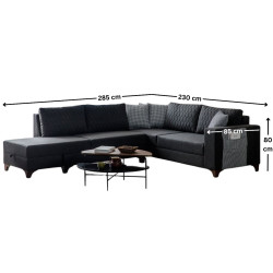 Canapea de colt Mirage Meble Loft Left (Anthracite) Thumb