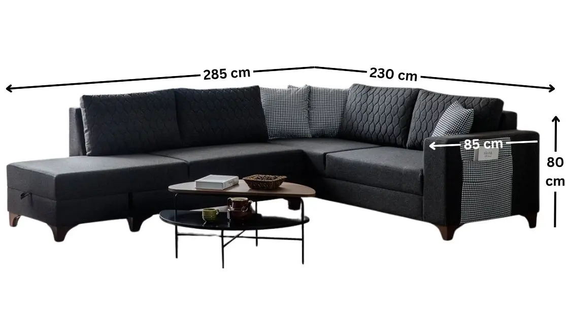 Canapea de colt Mirage Meble Loft Left (Anthracite) - 7