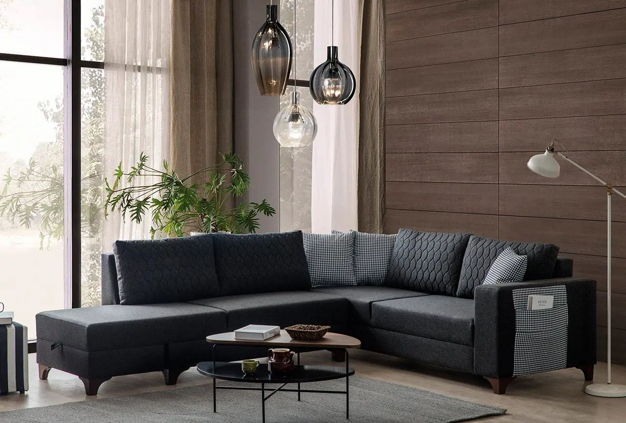 Canapea de colt Mirage Meble Loft Left (Anthracite)