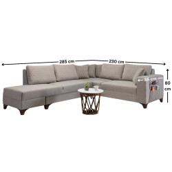 Canapea de colt Mirage Meble Loft Left (Cream) Thumb