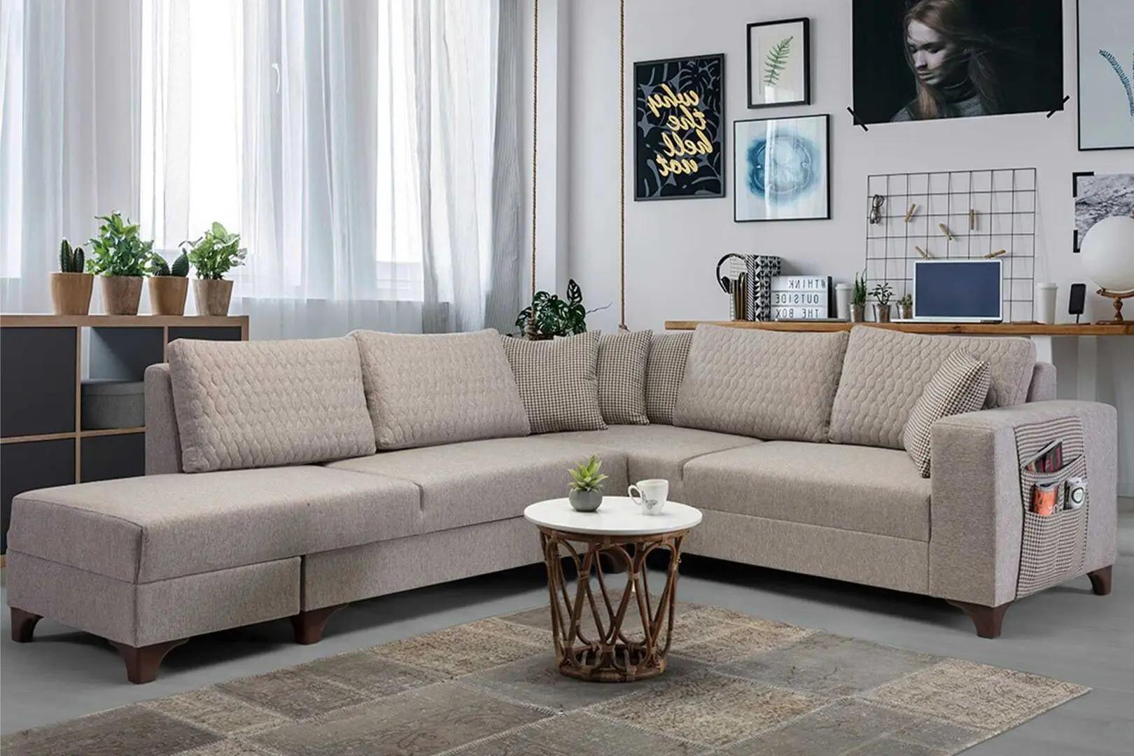 Canapea de colt Mirage Meble Loft Left (Cream)