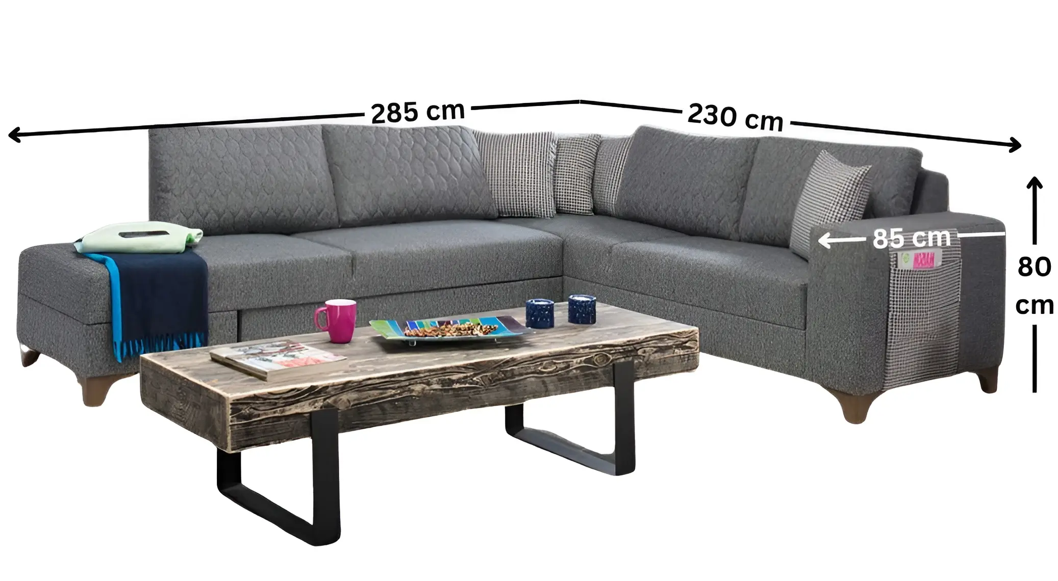 Canapea de colt Mirage Meble Loft Left (Grey) - 6