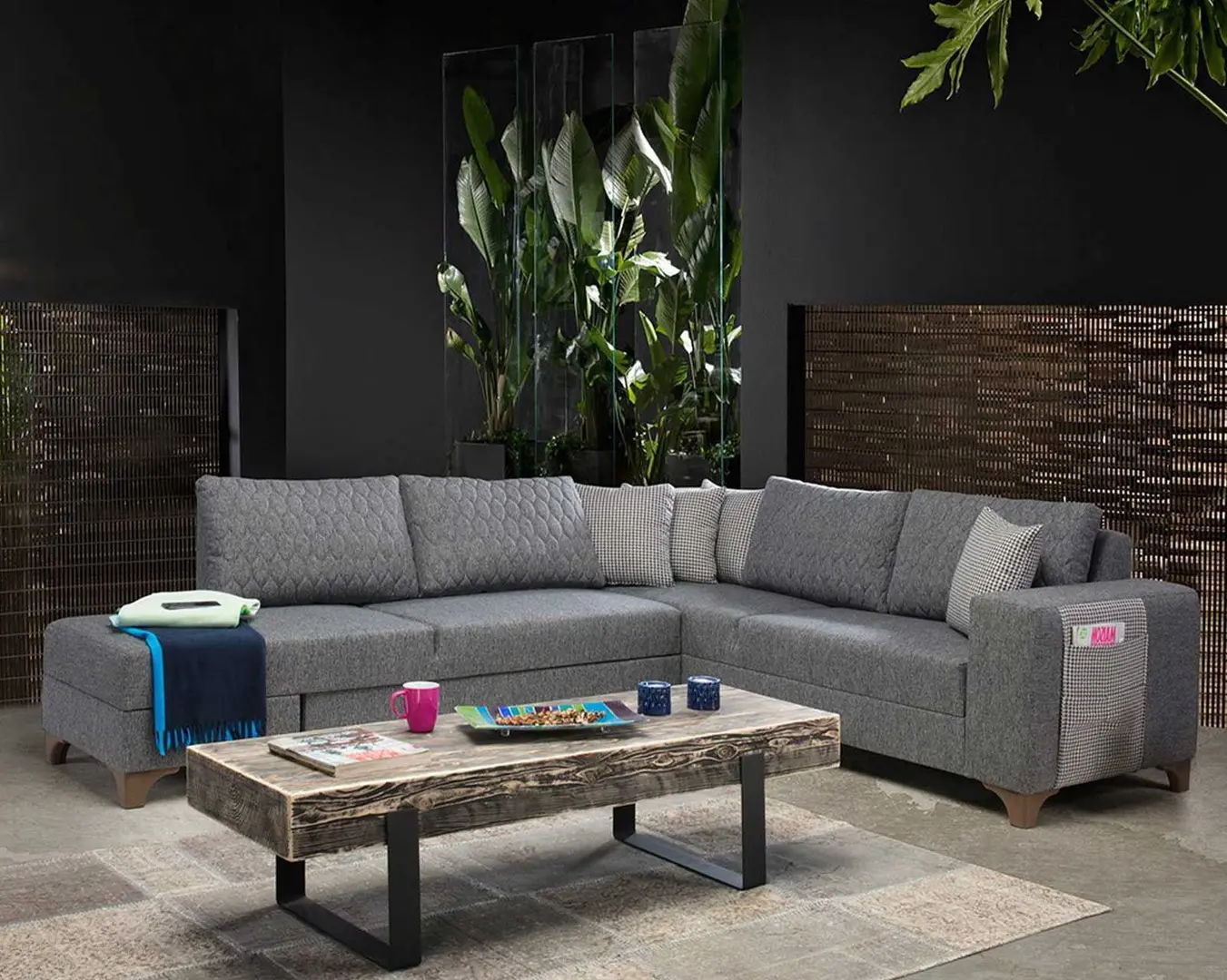 Canapea de colt Mirage Meble Loft Left (Grey)