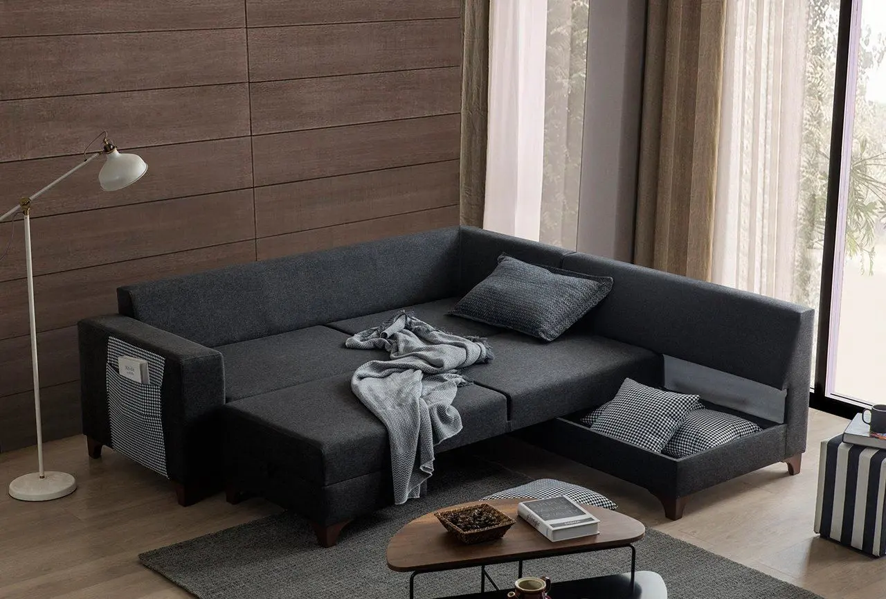 Canapea de colt Mirage Meble Loft Right (Anthracite) - 2