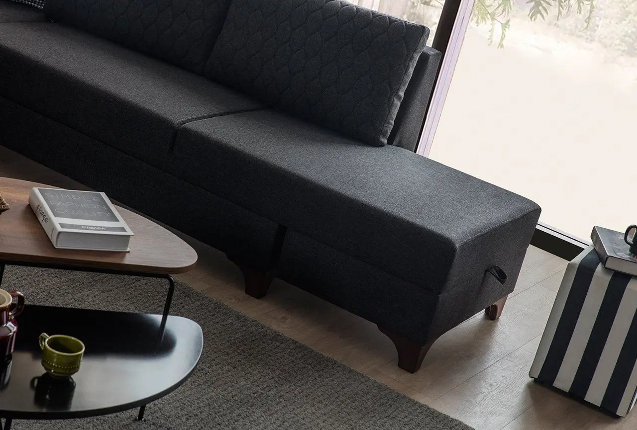 Canapea de colt Mirage Meble Loft Right (Anthracite) - 4