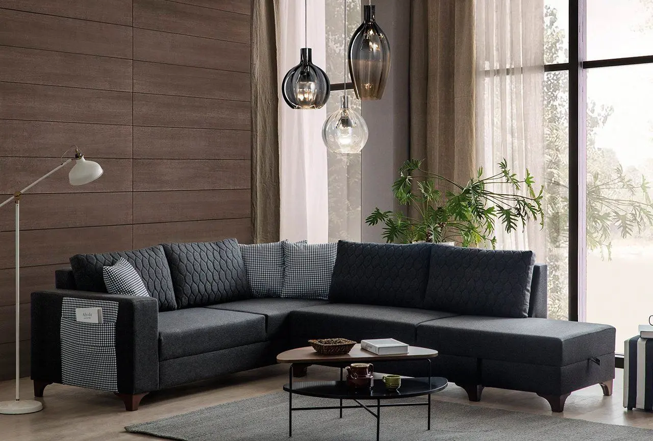 Canapea de colt Mirage Meble Loft Right (Anthracite)