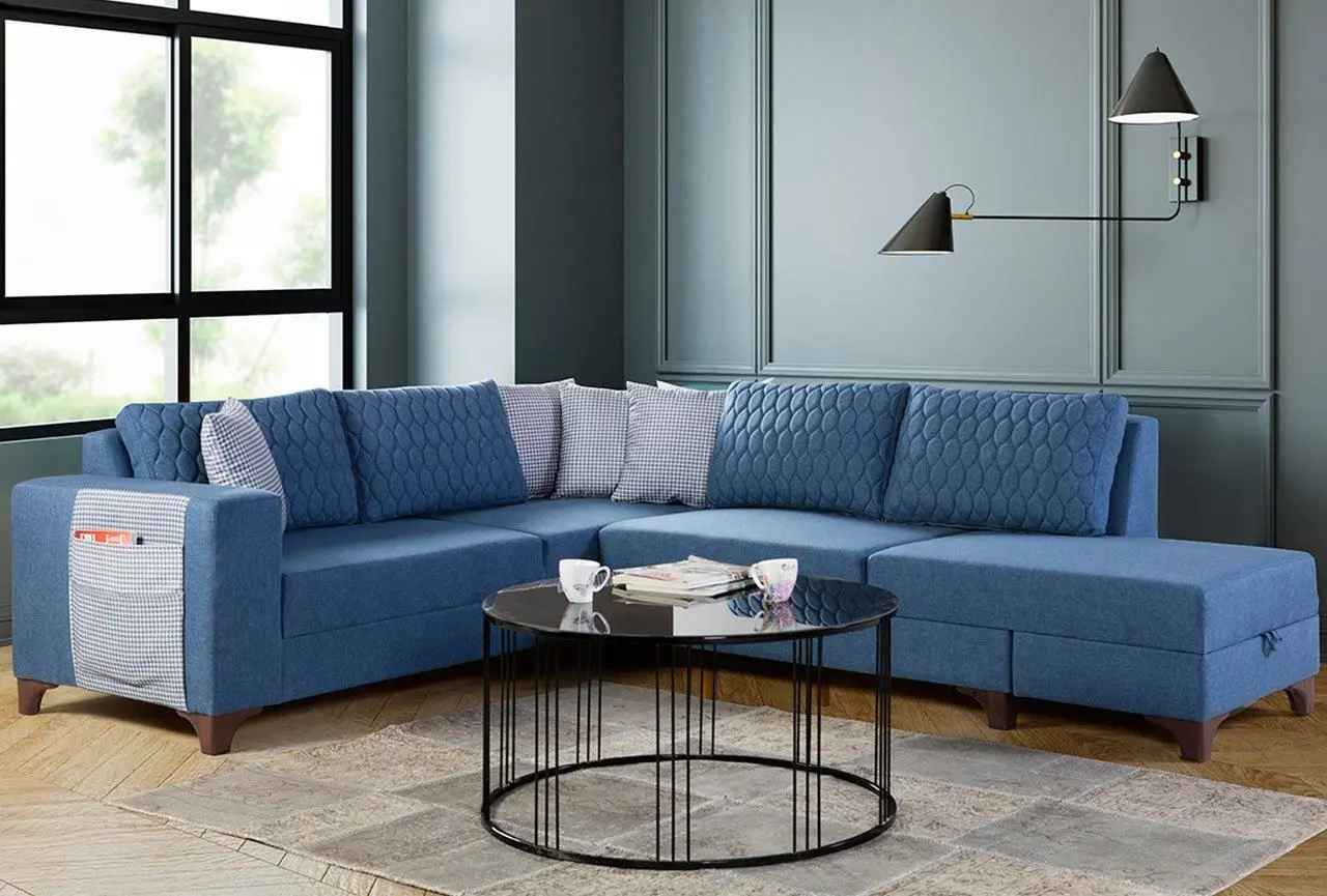 Canapea de colt Mirage Meble Loft Right (Blue)