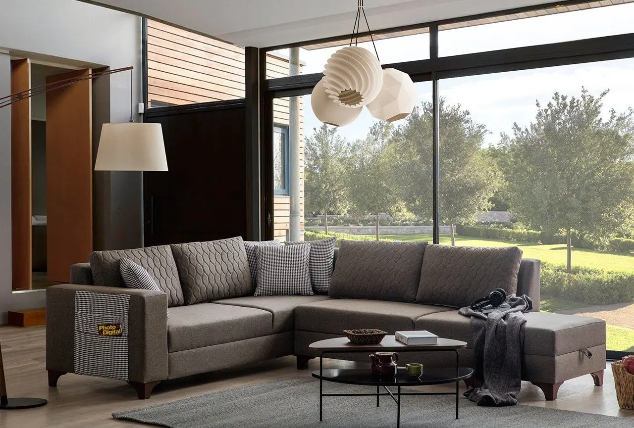 Canapea de colt Mirage Meble Loft Right (Brown)