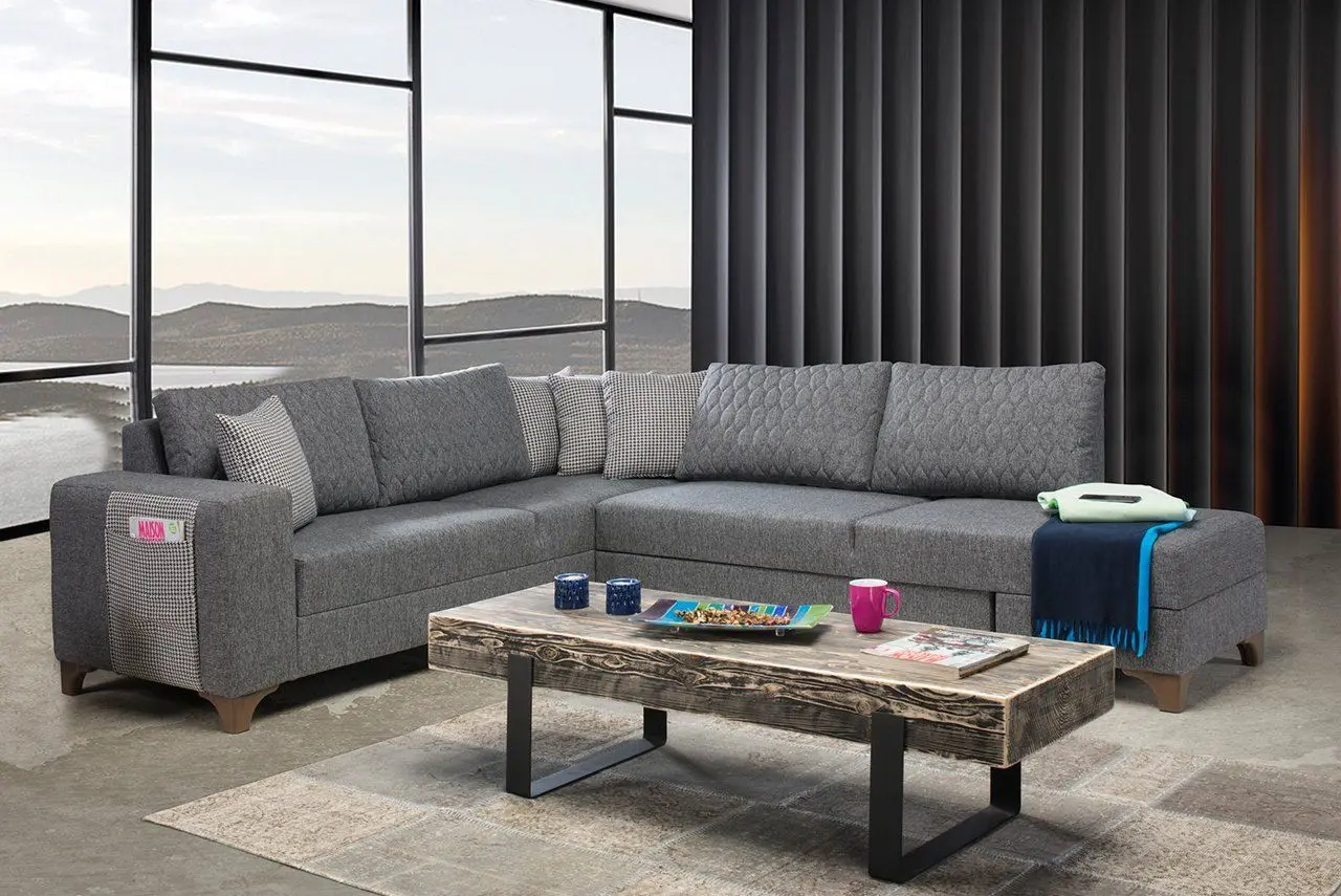 Canapea de colt Mirage Meble Loft Right (Grey)